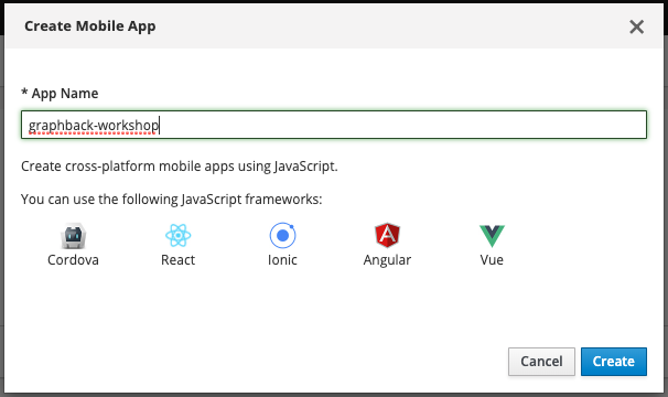 Create App in MDC